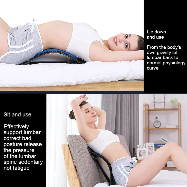 Lumbar Traction Stretching Device Posture Corrector Waist Support Spine Pain Relief Back Massage Stretcher