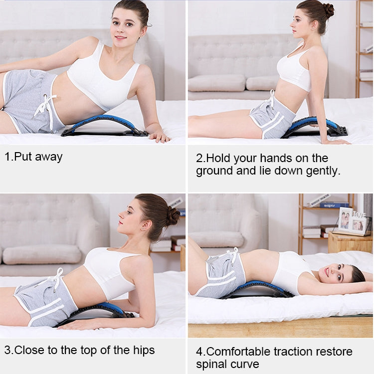 Lumbar Traction Stretching Device Posture Corrector Waist Support Spine Pain Relief Back Massage Stretcher