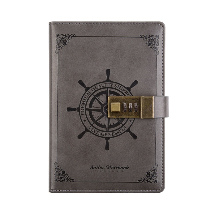 B6 Retro PU Cover Sailor Notebook Diary Book with Password Lock