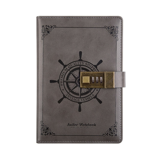 B6 Retro PU Cover Sailor Notebook Diary Book with Password Lock