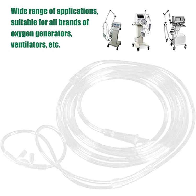 5 PCS Household Disposable Double-hole Nasal Oxygen Tube Pipe Oxygen Supply Tubing, Length: 8m