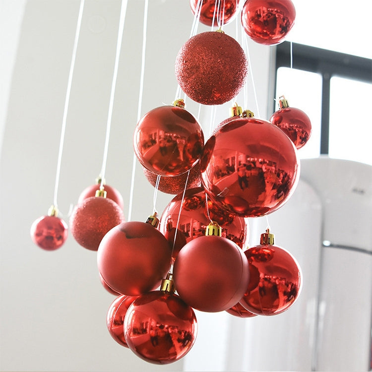 24 PCS 8cm Plating Plastic Christmas Tree Decorations Hanging String Ball, Random Color Delivery