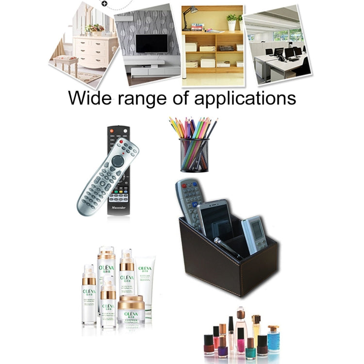 PU Leather Three Grid Desktop Organizer Box Remote Controllers Storage Box Case Sundries Box