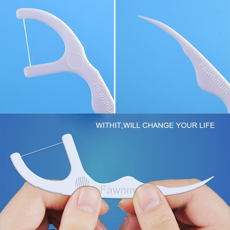 2 Packs Fawnmum Ultra-fine Safety Dental Floss Stick Toothpick Thread Portable Dental Floss Bag