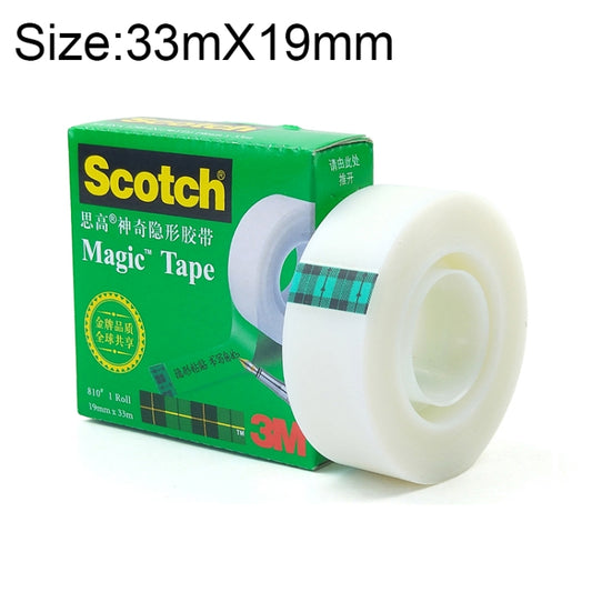 Scotch 810 Magic Invisible Tape Transparent Writing Repair Traceless Copying Tape, Size: 33m x 19mm