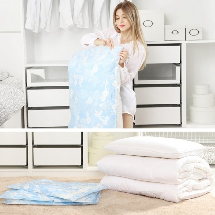 Space Saving Orchids Pattern Vacuum Storage Bag, Thinken Quilts Clothing Vacuum Seal Storage Bag, Size: 100*130 cm