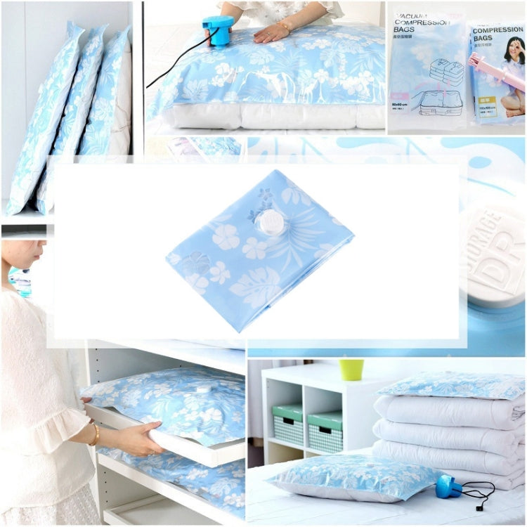 Space Saving Orchids Pattern Vacuum Storage Bag, Thinken Quilts Clothing Vacuum Seal Storage Bag, Size: 100*130 cm