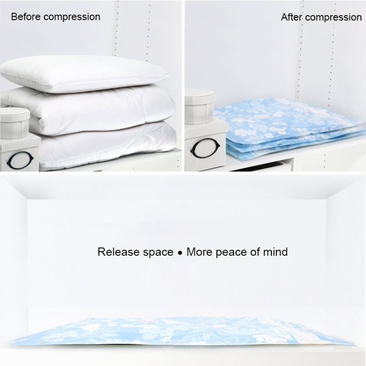 Space Saving Orchids Pattern Vacuum Storage Bag, Thinken Quilts Clothing Vacuum Seal Storage Bag, Size: 80*110 cm