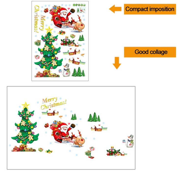 Christmas Tree Sleigh Santa Claus Window Glass Door Removable Christmas Wall Sticker Decoration