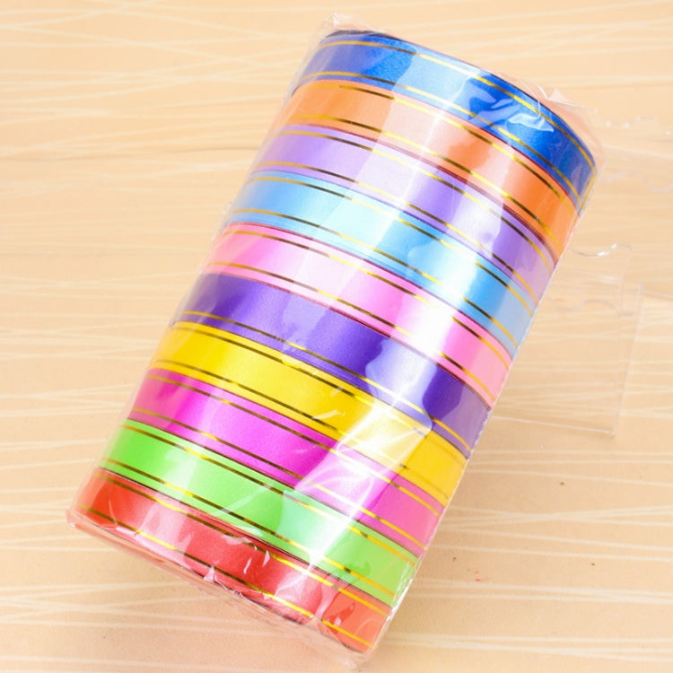 10 Volumes Plastic Ribbon Gift Bouquet Ribbons Bowknot Flowers Packaging Ribands, Size: 8m x 1.6cm, Random Color Delivery