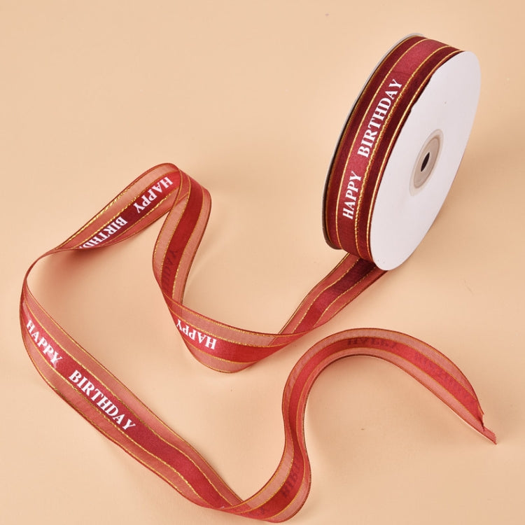 English Letter Colored Printed Ribbons Phnom Penh Gift Bouquet Ribbons Bowknot Flowers Packaging Ribands , Size: 45m x 2.5cm