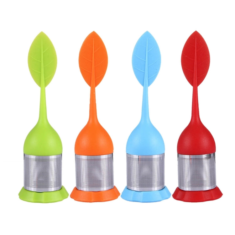 Food Grade Leaf Silicone Make Tea Bag Stainless Steel Tea Strainers, Random Color Delivery