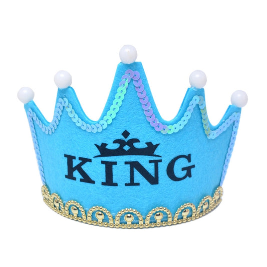 Exquisite Non-woven Fabric Children Birthday Party LED Luminous Hairband Decorative Hat, Size: 12*10.5cm, Random Color Delivery, LED Luminous Birthday Hat