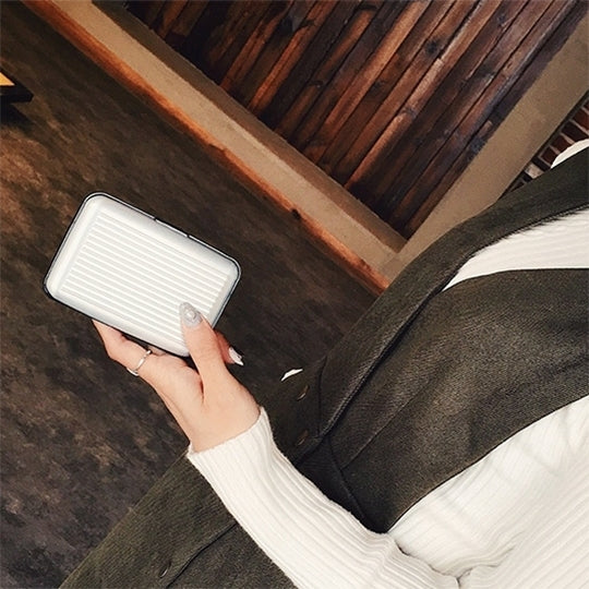 Aluminum Alloy and High Quality ABS Resin Name Card Case Anti-magnetic Bank Card Case, Random Color Delivery