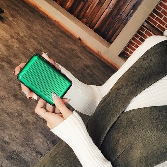 Aluminum Alloy and High Quality ABS Resin Name Card Case Anti-magnetic Bank Card Case, Random Color Delivery