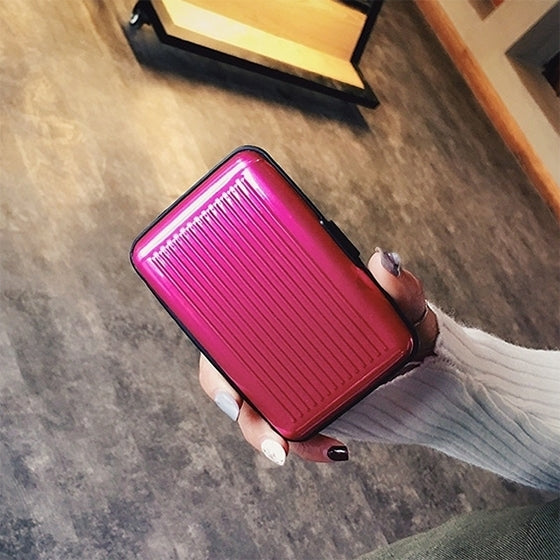 Aluminum Alloy and High Quality ABS Resin Name Card Case Anti-magnetic Bank Card Case, Random Color Delivery