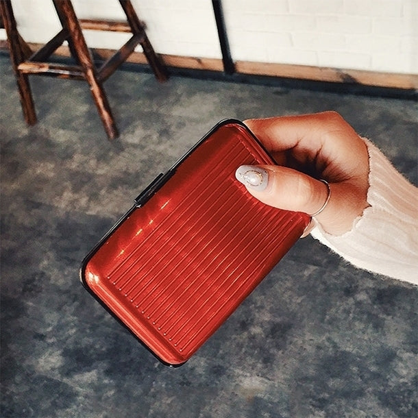 Aluminum Alloy and High Quality ABS Resin Name Card Case Anti-magnetic Bank Card Case, Random Color Delivery