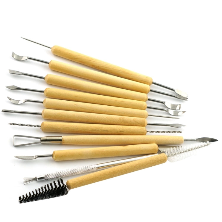 11 in 1 Wooden DIY Clay Cutter Pottery Clay Sculpture Utility Knife Set