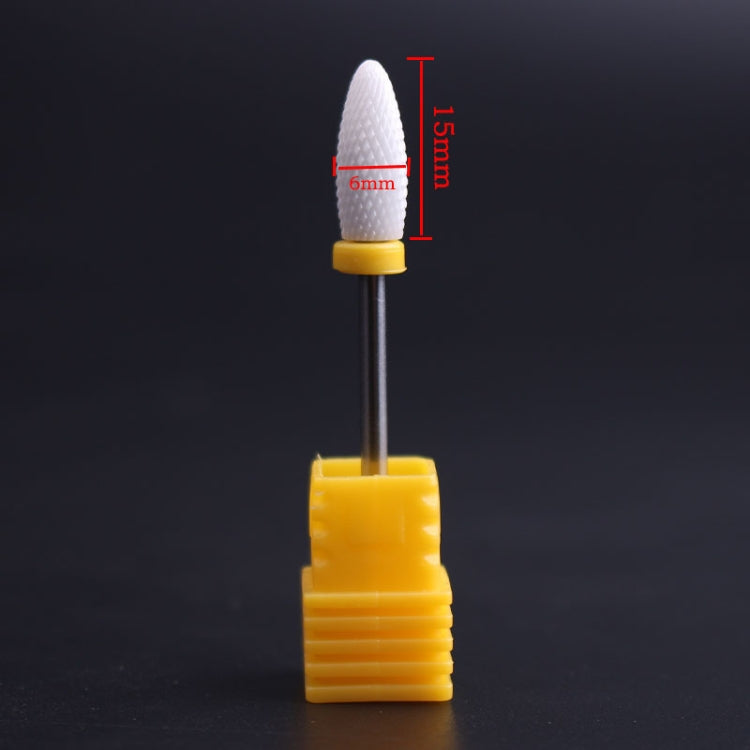 Nail Ceramic Cylindrical Corn Shape Electric Power Grinding Head, Size: 49*6mm