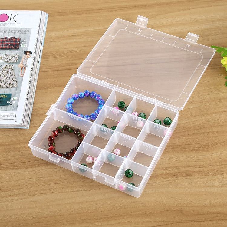 Plastic Organizer Container Storage Box 14 Slots Adjustable Divider Removable Grid Compartment for Jewelry Earring Fishing Hook Small Accessories