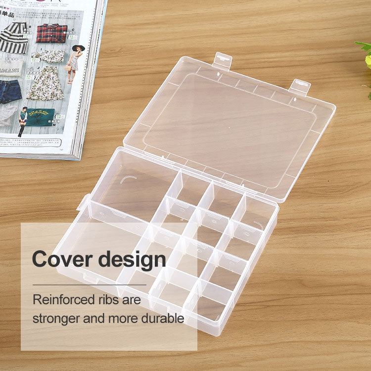 Plastic Organizer Container Storage Box 14 Slots Adjustable Divider Removable Grid Compartment for Jewelry Earring Fishing Hook Small Accessories