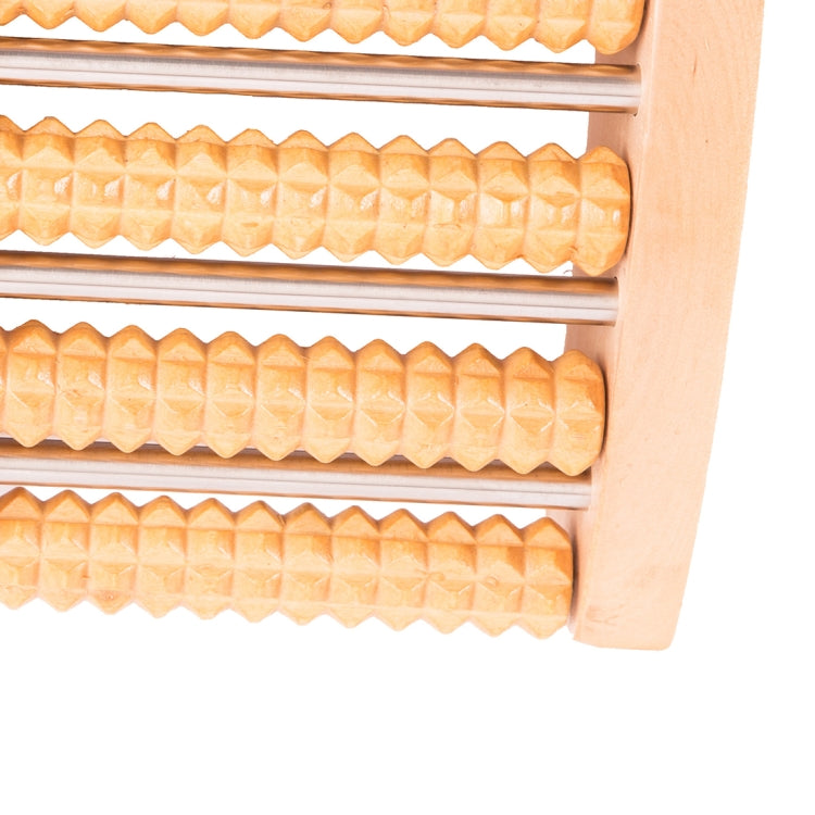 Thickened Large Non-slip Five-row Solid Wood Roller Foot Massager