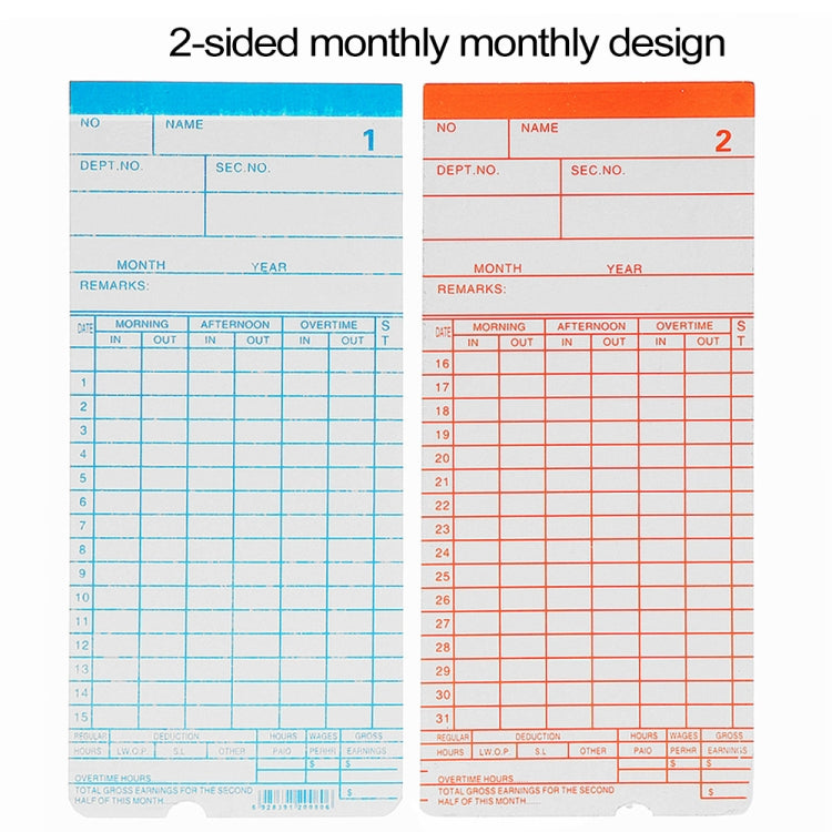 90 PCS Paper Time Card
