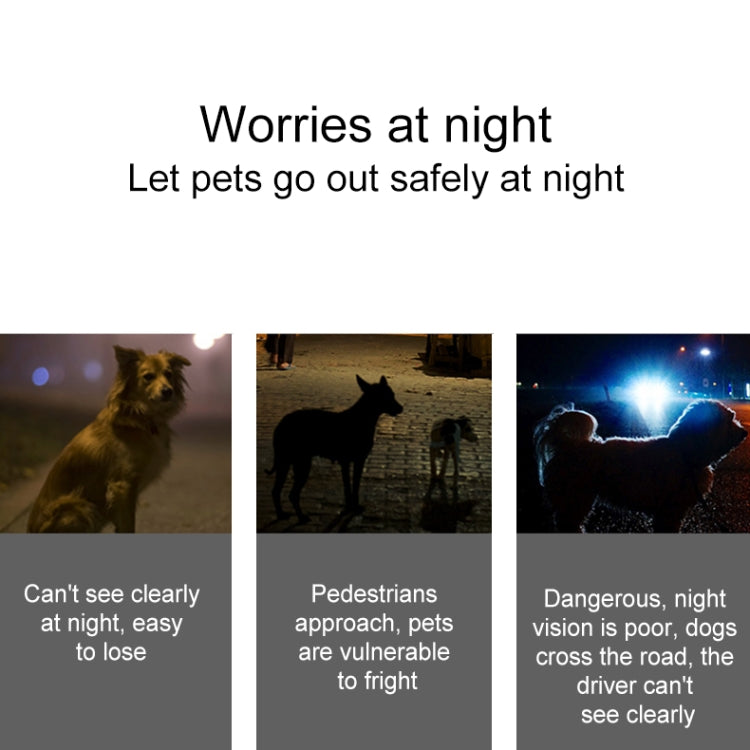 LED Night Light Pet Safety Collar Silicone Pendant