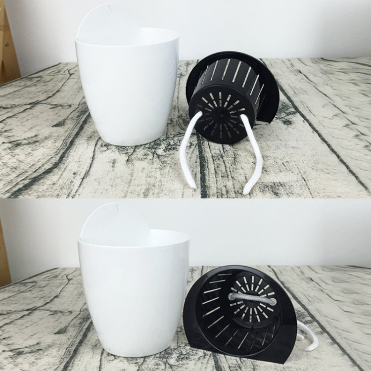 Self-Watering Planter Grow Plants Lazy Flower Pots Wall-hanging Round Resin Plastic Flower Pots, Size: 18x12.5x16cm