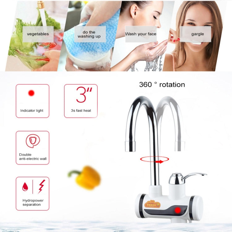 3s Fast Heat Electrothermal Rotatable Faucet Water Tap with Indicator Light, 220V, Size: S