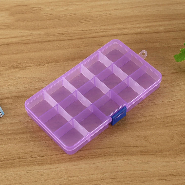Removable Grid Plastic 15 Slots Box Organizer for Jewelry Earring Fishing Hook Small Accessories