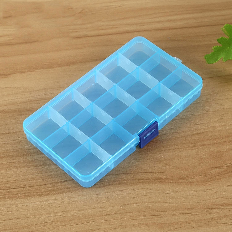 Removable Grid Plastic 15 Slots Box Organizer for Jewelry Earring Fishing Hook Small Accessories