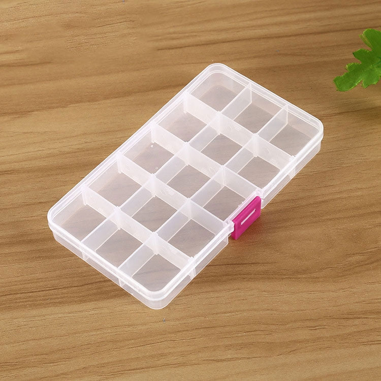 Removable Grid Plastic 15 Slots Box Organizer for Jewelry Earring Fishing Hook Small Accessories