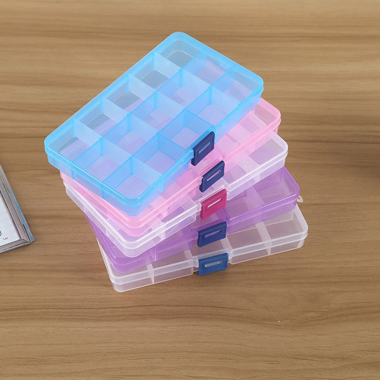 Removable Grid Plastic 15 Slots Box Organizer for Jewelry Earring Fishing Hook Small Accessories