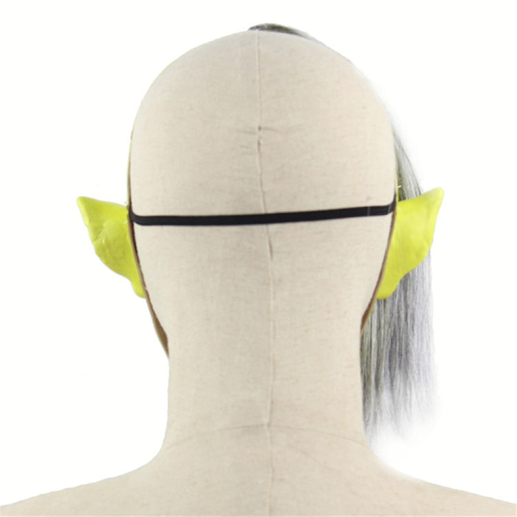 Halloween Festival Party Latex Green Face Clown Frightened Mask, with Hair