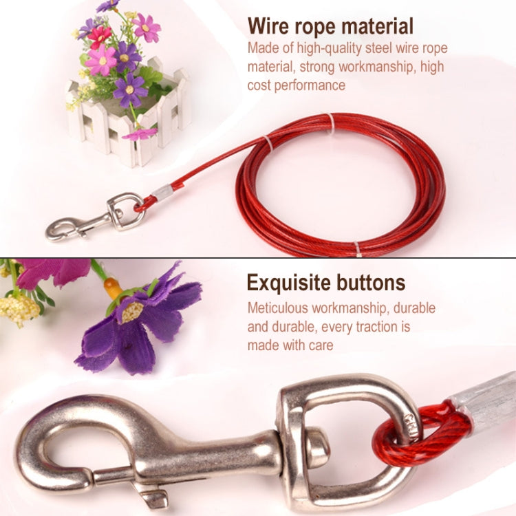 Double-end Steel Wire Rope Pet Dogs 2 in 1 Traction Rope Pet Walking Leads With Handle, Length: 3m,Random Color Delivery