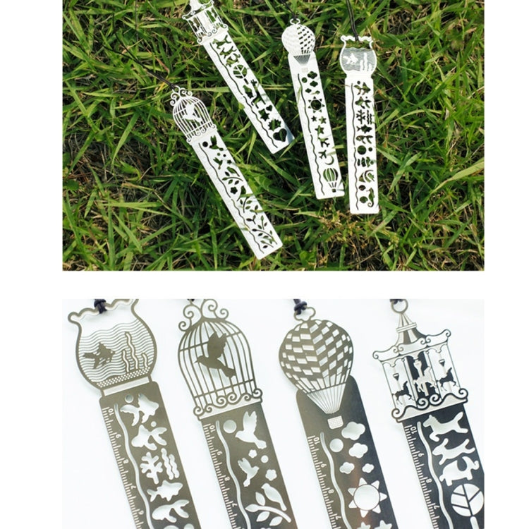 5 PCS Delicate Hollow Out Pattern Bookmark Ultra-thin Metal Bookmark Tape Ruler Fashion Bookmarks for School Office Supplies, Random Pattern Delivery
