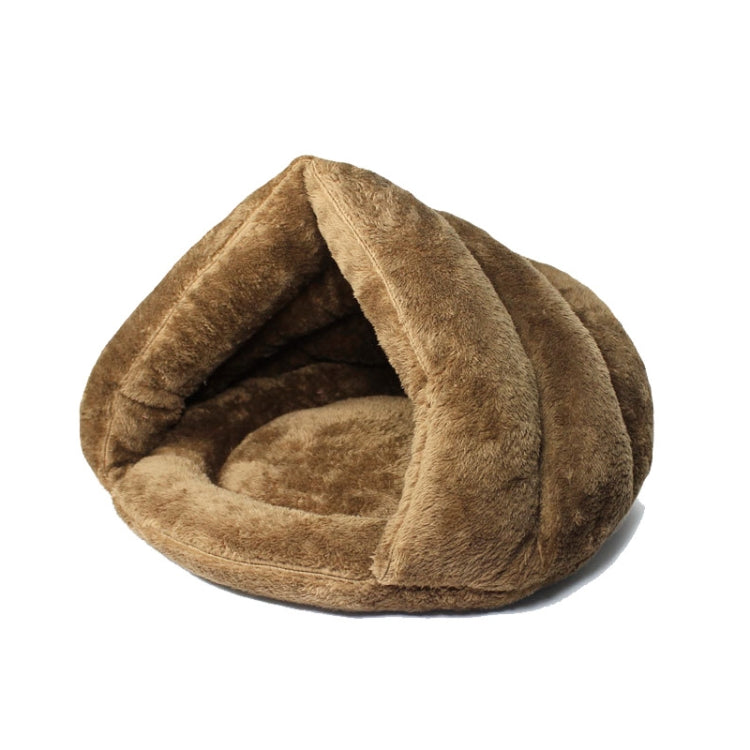Triangular Cat Kennel Warm Thicken Mongolian Yurt Pet Dogs Cats House Size: M, 40×40×30cm