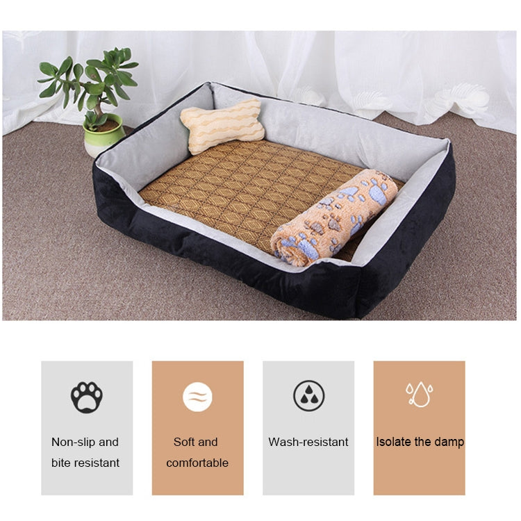 Dog Bone Pattern Big Soft Warm Kennel Pet Dog Cat Mat Blanket, Size: M, 70×50×15cm