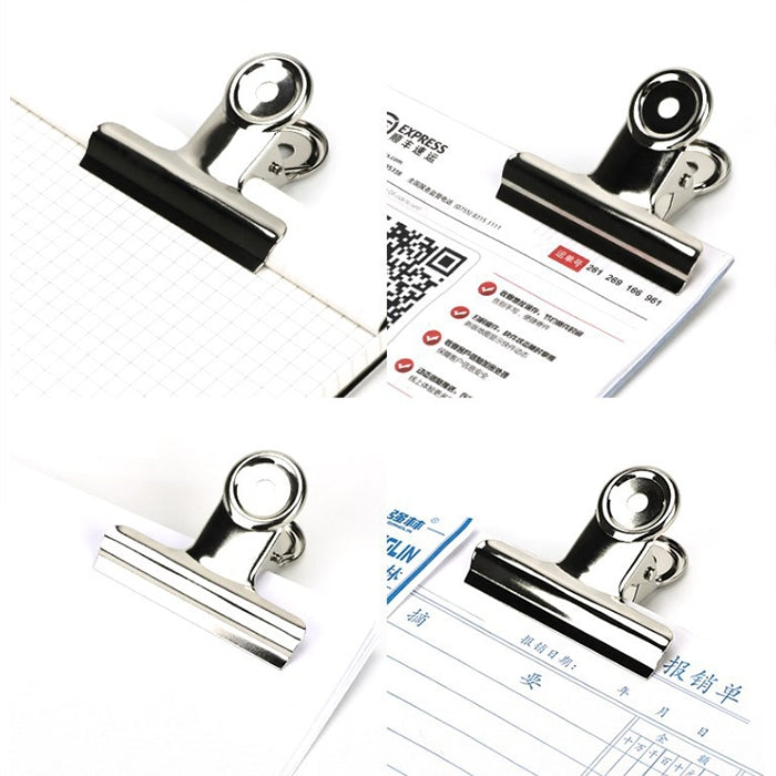 10pcs 63mm Silver Metal Stainless Steel Round Clip Notes Letter Paper Clip Office Bind Clip