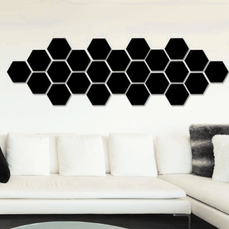 12 PCS 3D Hexagonal Mirror Wall Stickers Set, Size: 4*4cm
