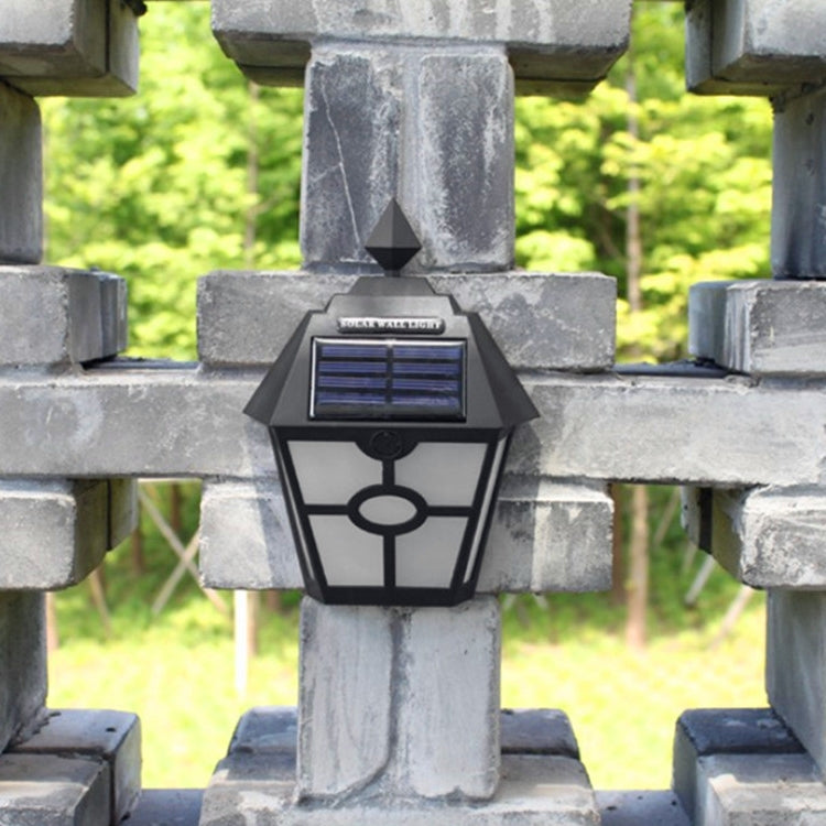 Solar Retro Hexagonal LED Wall Lamp Outdoor Light Sensor Control Landscape Light