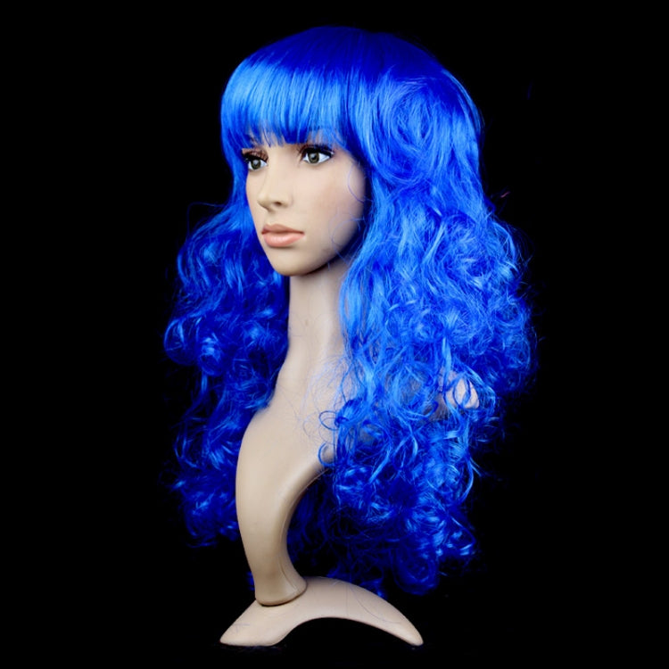 Colorful Wild-Curl Up Party Headwear Wavy Long PET Wigs For Female(Black)