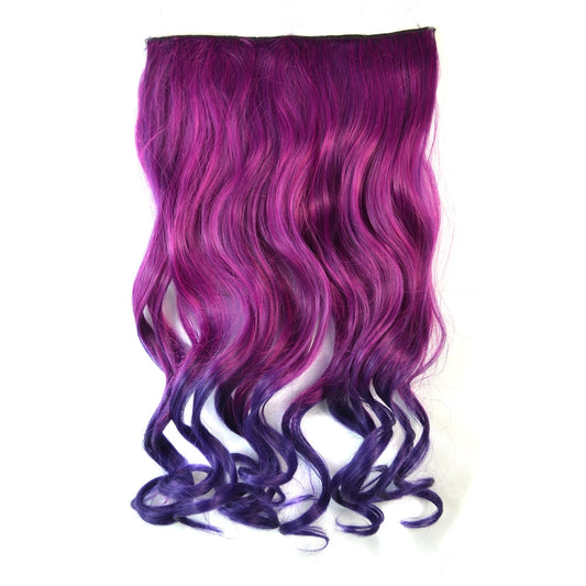 One-piece Seamless Hair Extension Piece Color Gradient Large Wave Long Curling Clip Type Hairpiece