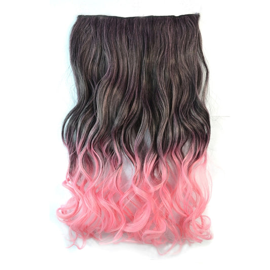 One-piece Seamless Hair Extension Piece Color Gradient Large Wave Long Curling Clip Type Hairpiece