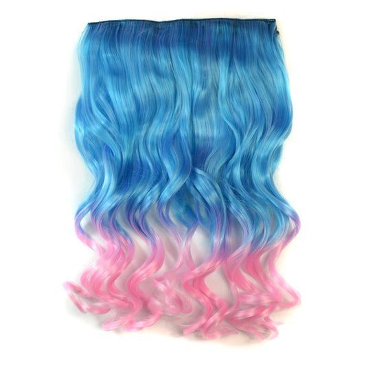 One-piece Seamless Hair Extension Piece Color Gradient Large Wave Long Curling Clip Type Hairpiece