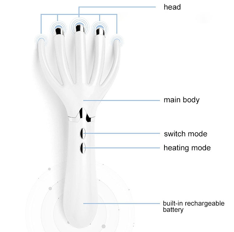 Mini Portable Multifunctional Head Massager Massage Comb, Battery Powered