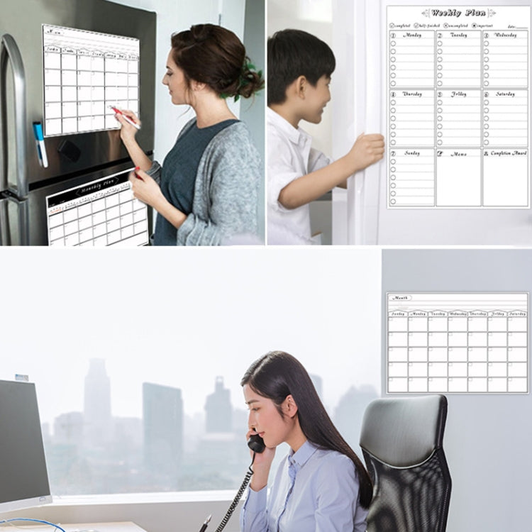 Magnetic Monthly Planner Refrigerator Magnet PET Magnetic Soft Whiteboard, Size: 29.7cm x 42cm