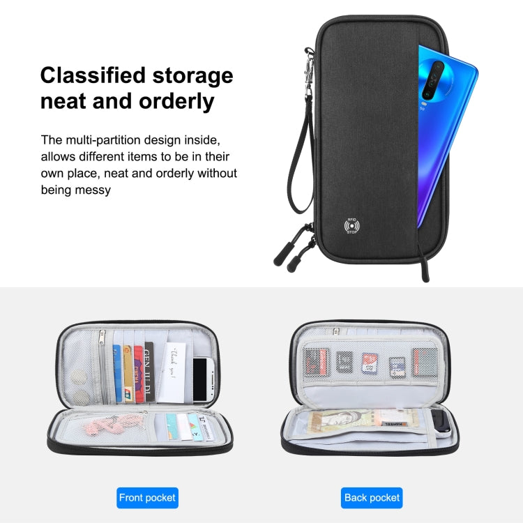 HAWEEL Clutch Bag Passport Wallet Document Organizer Credit Cards Case Bag