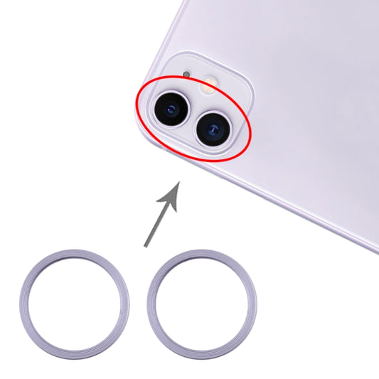 2 PCS Rear Camera Glass Lens Metal Protector Hoop Ring for iPhone 11